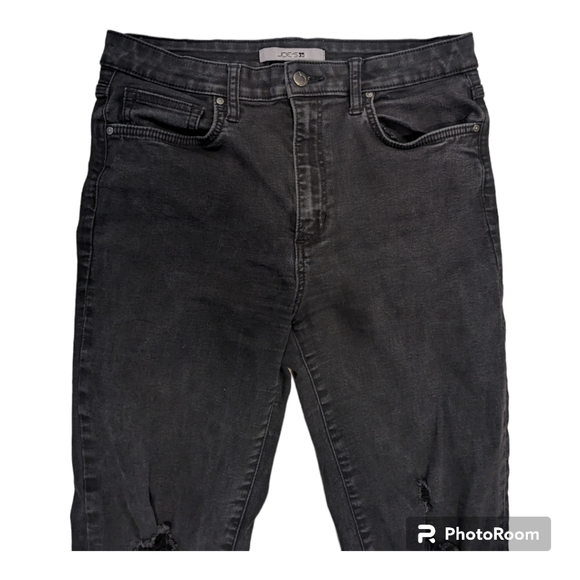Joe's Jeans Black Distressed High Rise Cropped Ankle Jeans Women's Size 31 - Picture 2 of 6